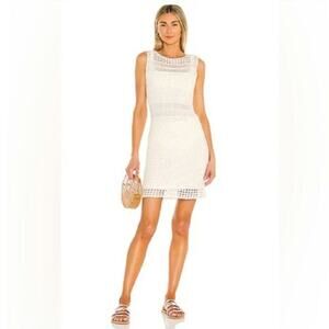 Anthropologie Line & Dot Karolina Crochet White Dress Size: M